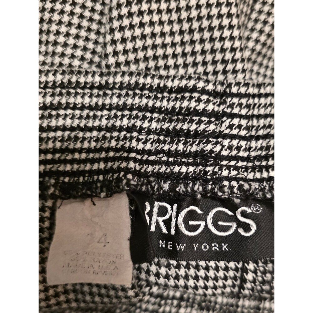 Briggs New York Black White Houndstooth High Rise Pull On Ankle Pants 14 - Picture 3 of 6
